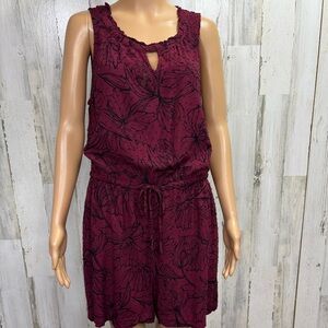 Apt 9 Floral Burgundy Sleeveless Romper